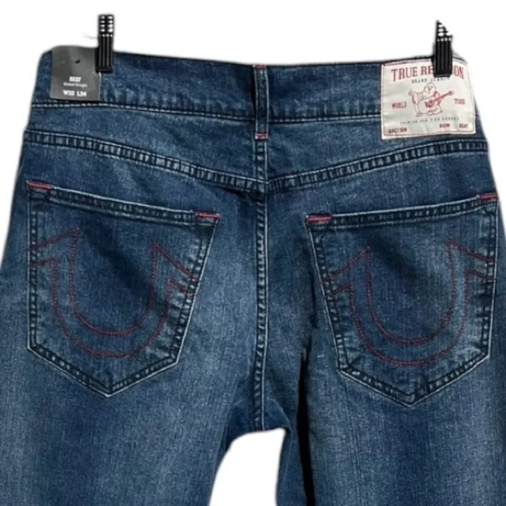 🌻NEW w/tag True Religion Ricky Red Single Needle Straight Jean Size 32x34 $159